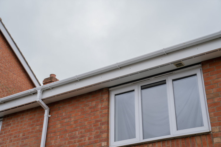 Bright white uPVC fascia and soffit boards on a Nottingham property after professional pure water cleaning
